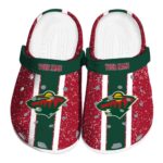 personalized minnesota wild vertical stripes clog best selling