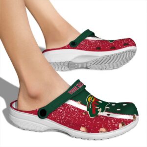 personalized minnesota wild vertical stripes clog fashion forward