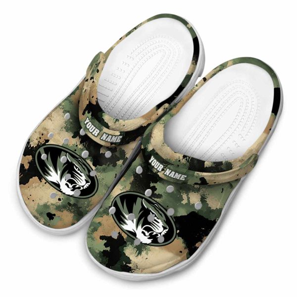 personalized missouri tigers camouflage craze clog latest model