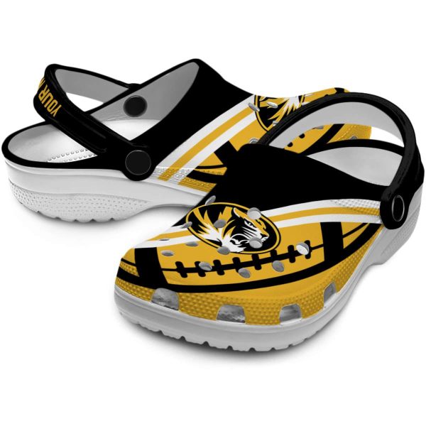 personalized missouri tigers football motif clog high quality