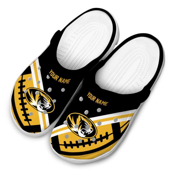 personalized missouri tigers football motif clog latest model