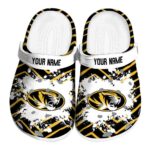 Personalized Missouri Tigers Zigzag Paint Burst Clog 1 personalized missouri tigers zigzag paint burst clog best selling