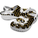 personalized missouri tigers zigzag paint burst clog best selling