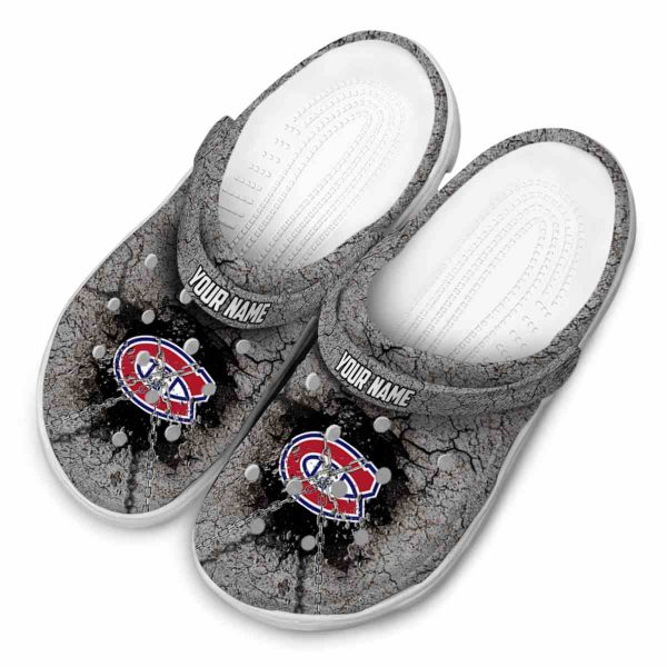 personalized montreal canadiens cracked ground texture clog latest model