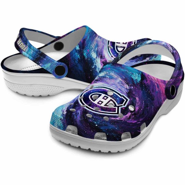personalized montreal canadiens galaxy swirl clog high quality