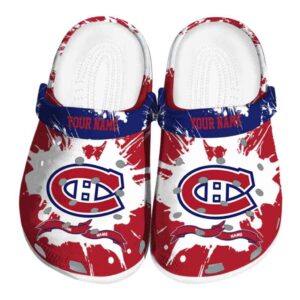 personalized montreal canadiens splatter pattern clog best selling