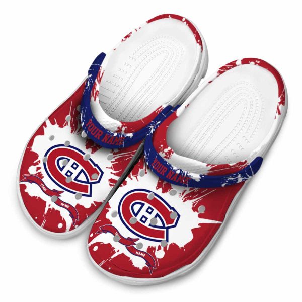 personalized montreal canadiens splatter pattern clog latest model