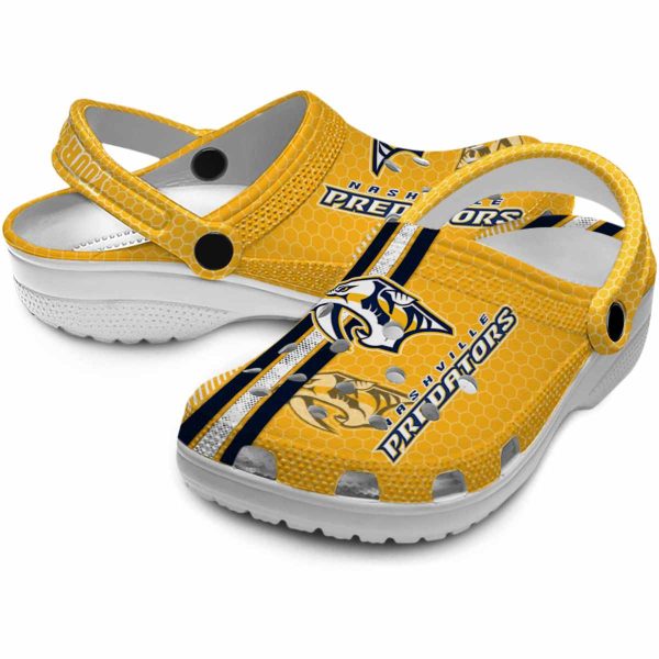 personalized nashville predators contrasting stripes clog high quality
