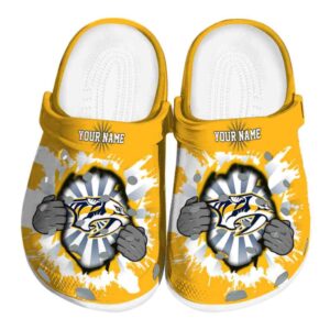 personalized nashville predators gripping hand clog best selling