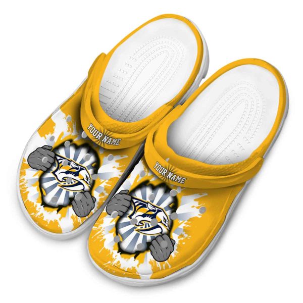 personalized nashville predators gripping hand clog latest model