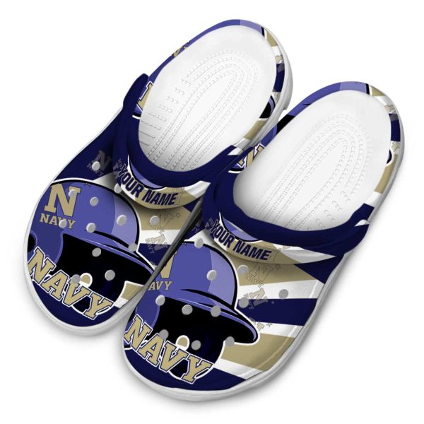 personalized navy midshipmen baseball helmet clog latest model