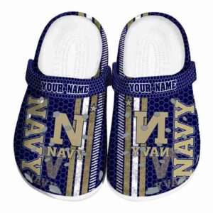 personalized navy midshipmen contrasting stripes clog best selling