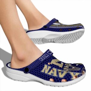 personalized navy midshipmen contrasting stripes clog fashion forward