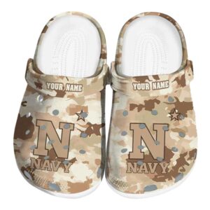 personalized navy midshipmen desert camo clog best selling