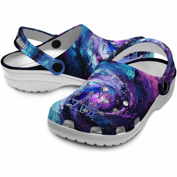 personalized navy midshipmen galaxy swirl clog high quality