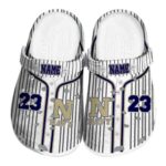 personalized navy midshipmen pinstripe pattern clog best selling