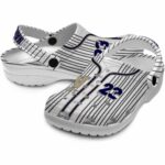 personalized navy midshipmen pinstripe pattern clog best selling
