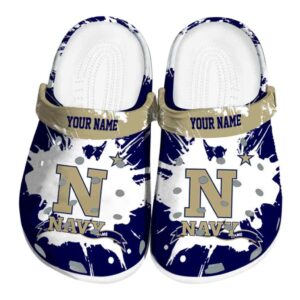 personalized navy midshipmen splatter pattern clog best selling