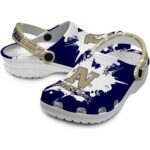 personalized navy midshipmen splatter pattern clog best selling