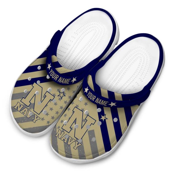 personalized navy midshipmen star spangled graphic clog latest model