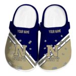 personalized navy midshipmen striped accents clog best selling