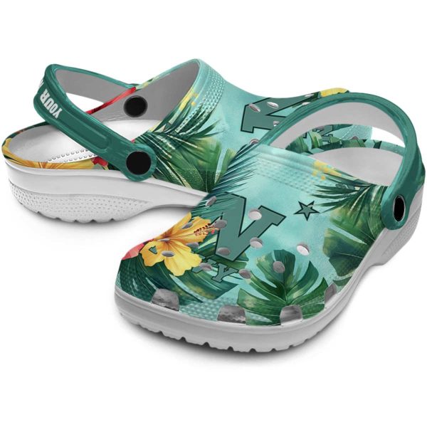 personalized navy midshipmen tropical vibes clog high quality