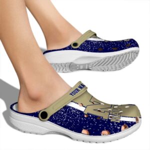 personalized navy midshipmen vertical stripes clog fashion forward