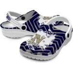 personalized navy midshipmen zigzag paint burst clog best selling