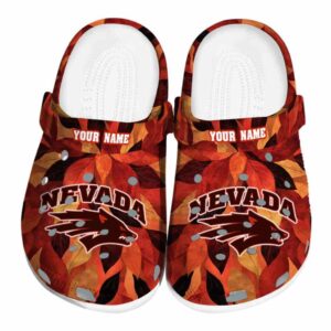 personalized nevada wolf pack autumn leaves clog best selling