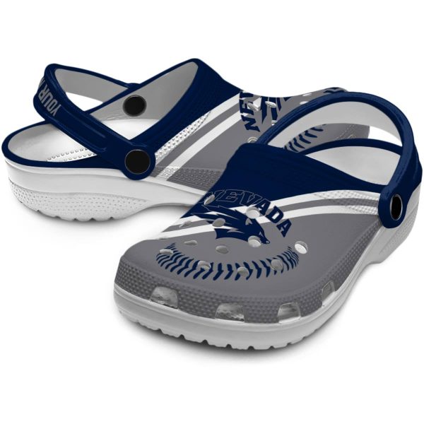 personalized nevada wolf pack baseball motif clog high quality