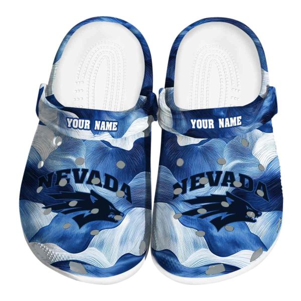personalized nevada wolf pack ocean waves clog best selling