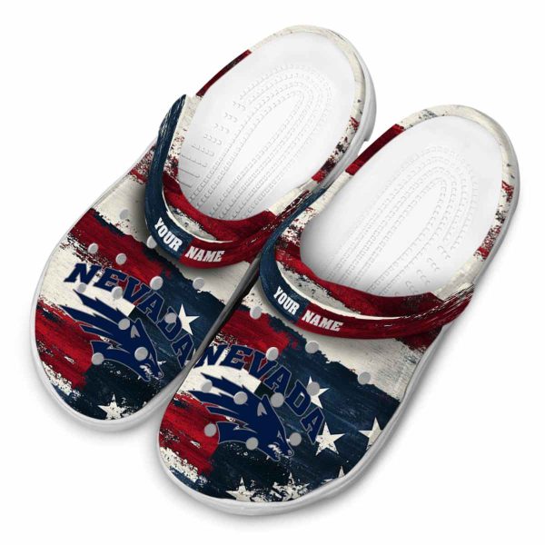 personalized nevada wolf pack patriotic stripes clog latest model