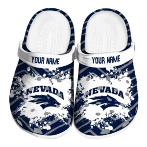 personalized nevada wolf pack zigzag paint burst clog best selling
