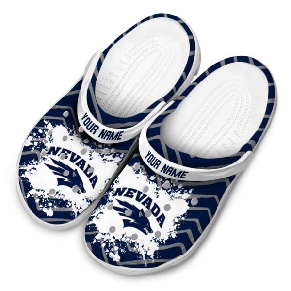 personalized nevada wolf pack zigzag paint burst clog latest model