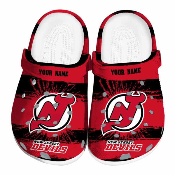 personalized new jersey devils paint splatter graphics clog best selling