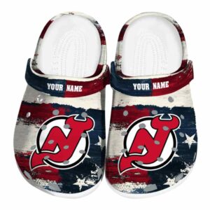 personalized new jersey devils patriotic stripes clog best selling
