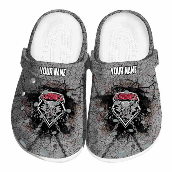 personalized new mexico lobos cracked ground texture clog best selling