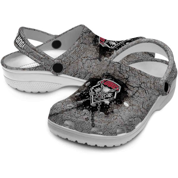 personalized new mexico lobos cracked ground texture clog high quality