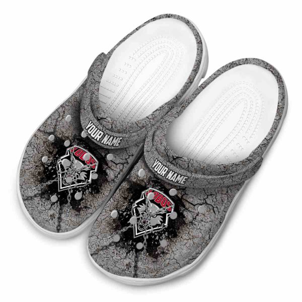 personalized new mexico lobos cracked ground texture clog latest model