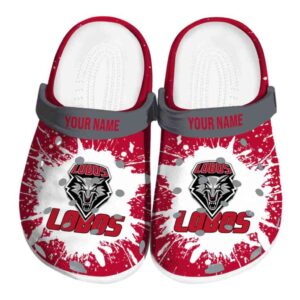 personalized new mexico lobos splash art clog best selling
