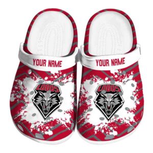personalized new mexico lobos zigzag paint burst clog best selling