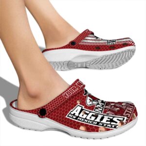 personalized new mexico state aggies contrasting stripes clog fashion forward