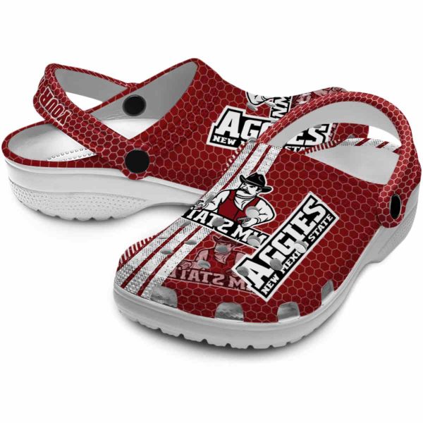 personalized new mexico state aggies contrasting stripes clog high quality