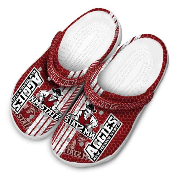 personalized new mexico state aggies contrasting stripes clog latest model