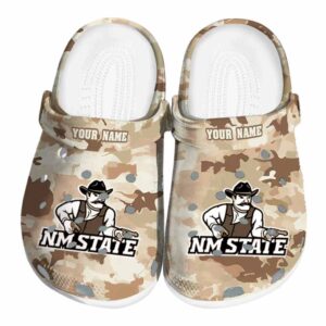 personalized new mexico state aggies desert camo clog best selling