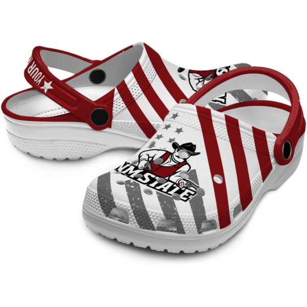 personalized new mexico state aggies star spangled graphic clog high quality