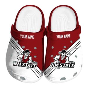 personalized new mexico state aggies striped accents clog best selling