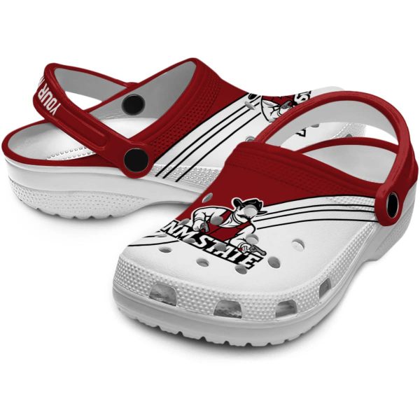 personalized new mexico state aggies striped accents clog high quality