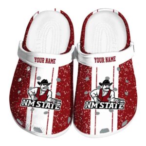 personalized new mexico state aggies vertical stripes clog best selling