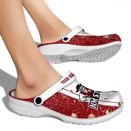 personalized new mexico state aggies vertical stripes clog fashion forward